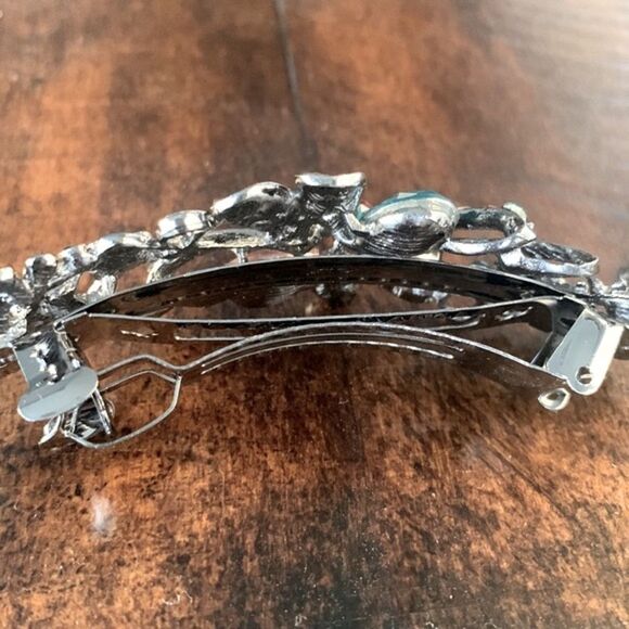 Jeweled Rainbow French Barrette – Crystal Flower Design - Picture 6 of 8